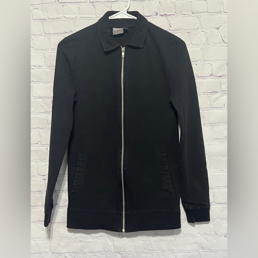 ASOS Black Womens Full Zip Jacket Long Sleeve Size XS Cotton Blend